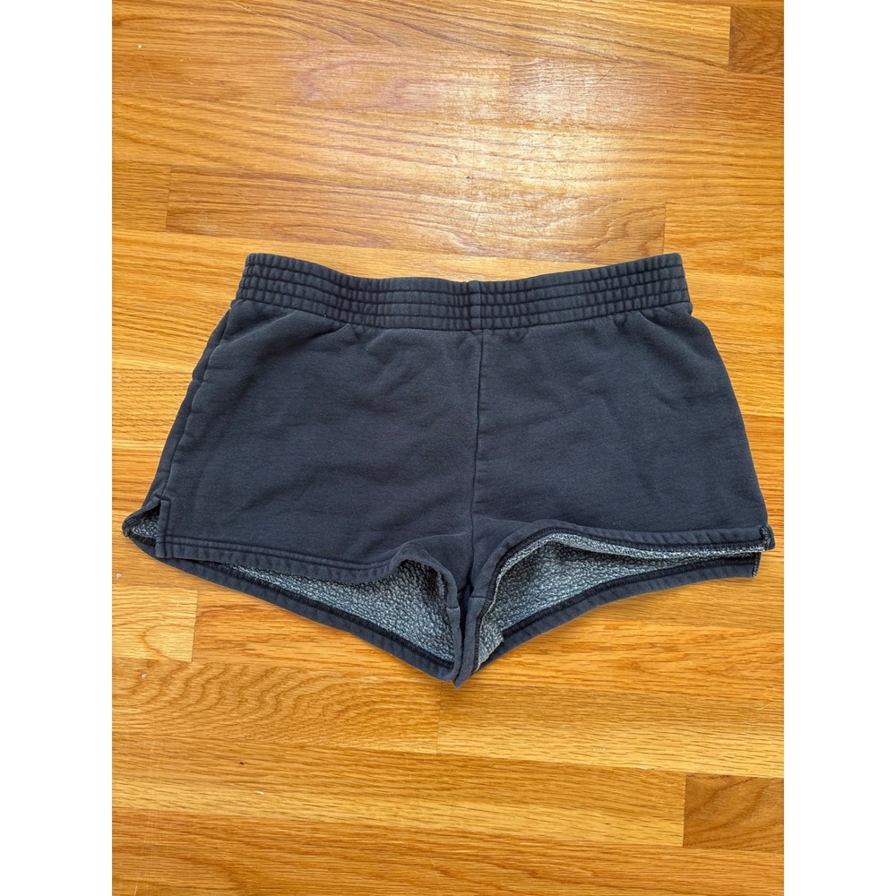 Tna Aritzia Cozy Fleece Shorts Dark Gray Charcoal Small Mid Rise Athletic Lounge